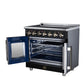 FORNO Massimo 36-Inch 5.36 cu. ft. Electric Range, 5 Radiant Elements, French Door, Convection Oven, Air Fryer, Black, FFSEL6955-36BLK