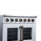 FORNO Massimo 36-Inch 5.36 cu. ft. Electric Range, 5 Radiant Elements, French Door, Convection Oven, Air Fryer, White, FFSEL6955-36WHT