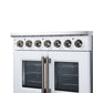 FORNO Massimo 36-Inch 5.36 cu. ft. Electric Range, 5 Radiant Elements, French Door, Convection Oven, Air Fryer, White, FFSEL6955-36WHT