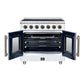 FORNO Massimo 36-Inch 5.36 cu. ft. Electric Range, 5 Radiant Elements, French Door, Convection Oven, Air Fryer, White, FFSEL6955-36WHT