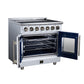 FORNO Massimo 36-Inch 5.36 cu. ft. Electric Range, 5 Radiant Elements, French Door, Convection Oven, Air Fryer, White, FFSEL6955-36WHT