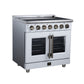 FORNO Massimo 36-Inch 5.36 cu. ft. Electric Range, 5 Radiant Elements, French Door, Convection Oven, Air Fryer, White, FFSEL6955-36WHT
