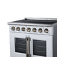 FORNO Massimo 36-Inch 5.36 cu. ft. Electric Range, 5 Radiant Elements, French Door, Convection Oven, Air Fryer, White, FFSEL6955-36WHT