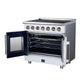 FORNO Massimo 36-Inch 5.36 cu. ft. Electric Range, 5 Radiant Elements, French Door, Convection Oven, Air Fryer, White, FFSEL6955-36WHT