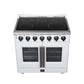FORNO Massimo 36-Inch 5.36 cu. ft. Electric Range, 5 Radiant Elements, French Door, Convection Oven, Air Fryer, White, FFSEL6955-36WHT