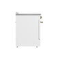 FORNO Paolo 30" 4.38 cu. ft. Freestanding Electric Range in White with Antique Brass Handles, FFSEL6011-30WHT