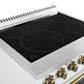 FORNO Paolo 30" 4.38 cu. ft. Freestanding Electric Range in White with Antique Brass Handles, FFSEL6011-30WHT