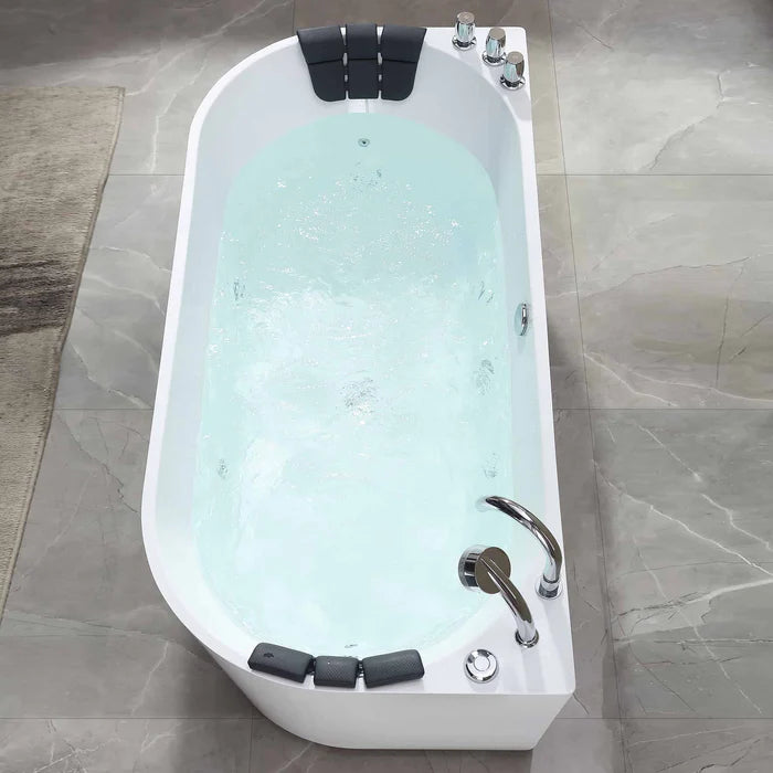 Empava 67" Freestanding Whirlpool Bathtub with Faucet, EMPV-67AIS07