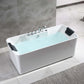 Empava 67" Freestanding Flat Bottom Whirlpool Bathtub with Faucet, EMPV-67AIS16