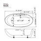Empava 71" Freestanding Oval Whirlpool Bathtub with Faucet, EMPV-71AIS14