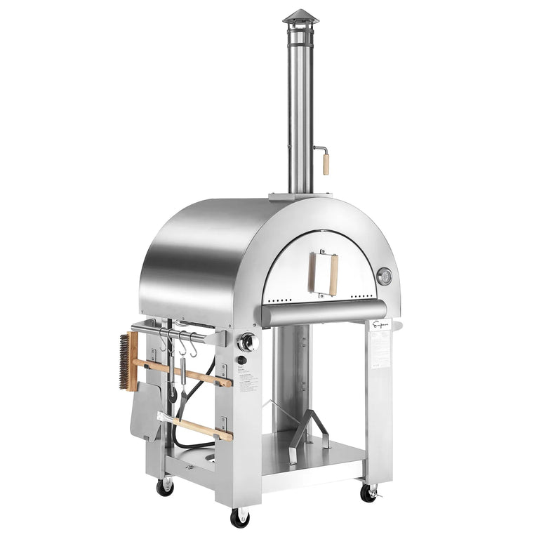 Empava Outdoor Wood Fired and Gas Pizza Oven in Stainless Steel, EMPV-PG03