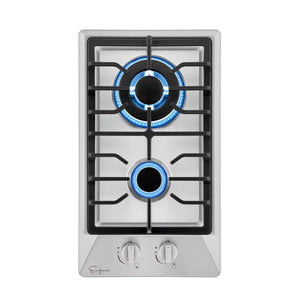 Empava 12" Stainless Steel Built-In Natural Gas Cooktop with 2 Burners, EMPV-12GC29