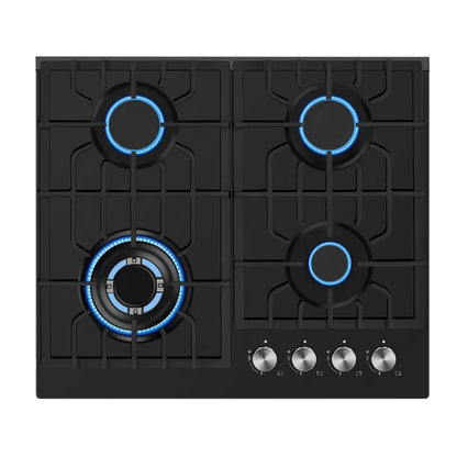 Empava 24" Built-In Cooktop with 4 Gas Burners in Black, EMPV-24GC28