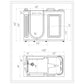 Empava 53" Walk-in Soaking Bathtub with Left Side Door, EMPV-53WIT373