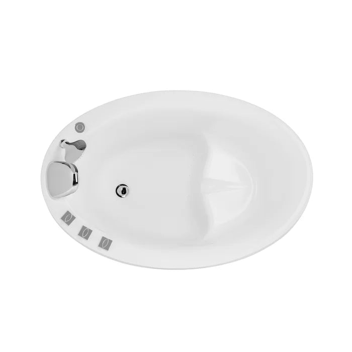 Empava 59" Freestanding Japanese Style Soaking Bathtub with Faucet, EMPV-59JT011