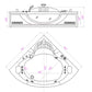 Empava 59" Hydrotherapy Corner Whirlpool Bathtub with Faucet, EMPV-59JT319LED