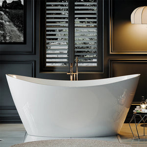 Empava 67" Freestanding Soaking Bathtub with Center Drain, EMPV-67FT1518