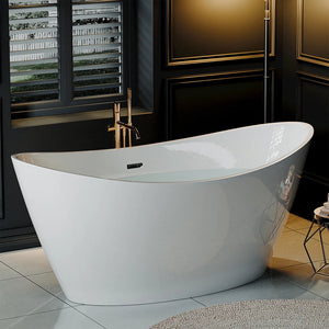 Empava 67" Freestanding Soaking Bathtub with Center Drain, EMPV-67FT1518