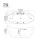 Empava 67" Freestanding Hourglass Whirlpool Bathtub with Faucet, EMPV-67AIS10