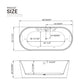Empava 67" Freestanding Whirlpool Bathtub with Faucet, EMPV-67AIS01