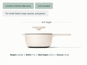 Caraway 1.8 qt Enameled Cast Iron Mini Sauce Pan