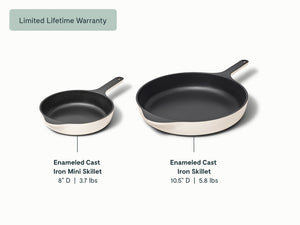 Caraway Enameled Cast Iron Skillet Duo