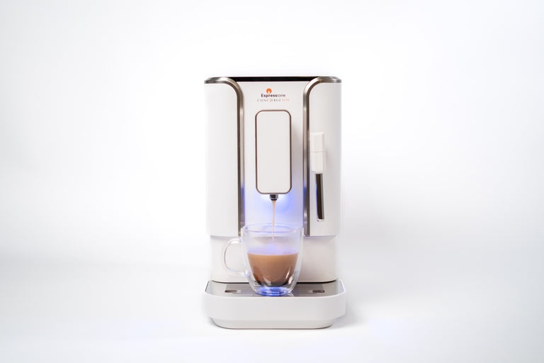 Espressione Concierge Elite Fully Automatic Bean to Cup Espresso Machine in Diamond White