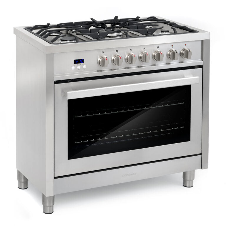 Cosmo Commercial 36" 3.8 cu. ft. Single Oven Dual Fuel Range with Convection Oven in Stainless Steel, F965