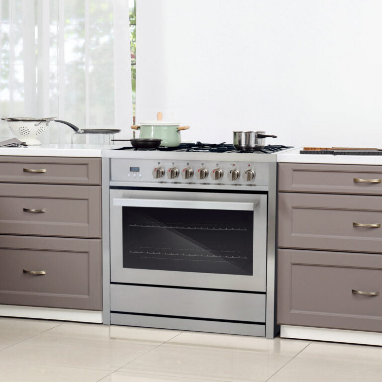 Cosmo Commercial 36" 3.8 cu. ft. Dual Fuel Range with Convection Oven and Storage Drawer, COS-F965NF