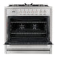 Cosmo Commercial 36" 3.8 cu. ft. Dual Fuel Range with Convection Oven and Storage Drawer, COS-F965NF