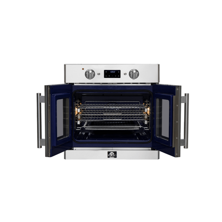 Forno 30" 3.58 Cu. Ft. French Door Electric Wall Oven with Telescopic Racks, Air Fry, Self-Clean and Sous Vide, FBOEL1371-30