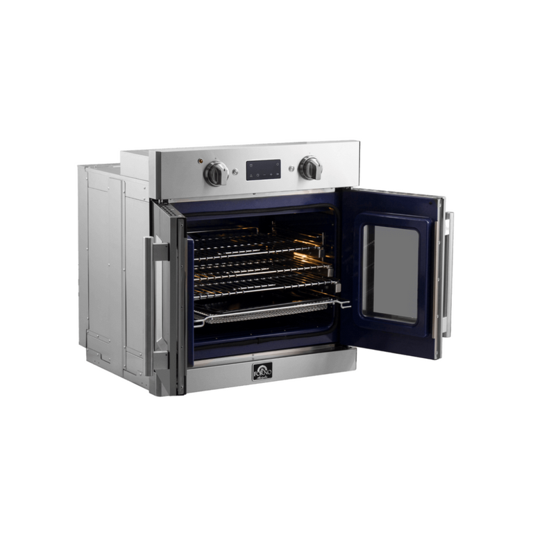 Forno 30" 3.58 Cu. Ft. French Door Electric Wall Oven with Telescopic Racks, Air Fry, Self-Clean and Sous Vide, FBOEL1371-30