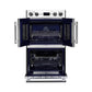 FORNO Gallico 30" 7.36 cu. ft. French Door Double Electric Wall Oven with Telescopic Racks, Air Fry, Self-Clean and Sous Vide, FBOEL1388-30