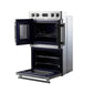 FORNO Gallico 30" 7.36 cu. ft. French Door Double Electric Wall Oven with Telescopic Racks, Air Fry, Self-Clean and Sous Vide, FBOEL1388-30