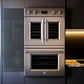 FORNO Gallico 30" 7.36 cu. ft. French Door Double Electric Wall Oven with Telescopic Racks, Air Fry, Self-Clean and Sous Vide, FBOEL1388-30