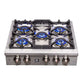 FORNO Spezia 30" Gas Rangetop with 5 Sealed Burners in Stainless Steel, FCTGS5751-30
