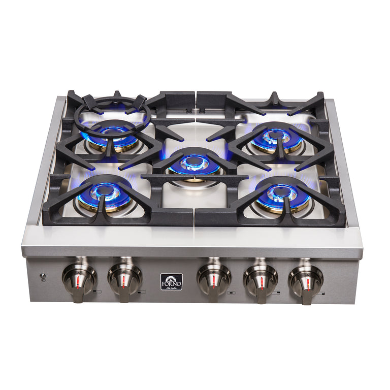 Forno 30" Gas Rangetop With 5 Sealed Burners in Stainless Steel, FCTGS5751-30