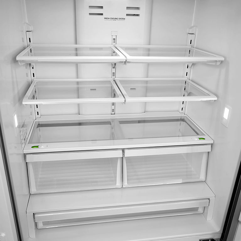 Cosmo 35" 22.5 cu. ft. 4-Door French Door Refrigerator with Pull Handle in Stainless Steel, COS-FDR225RHSS-G