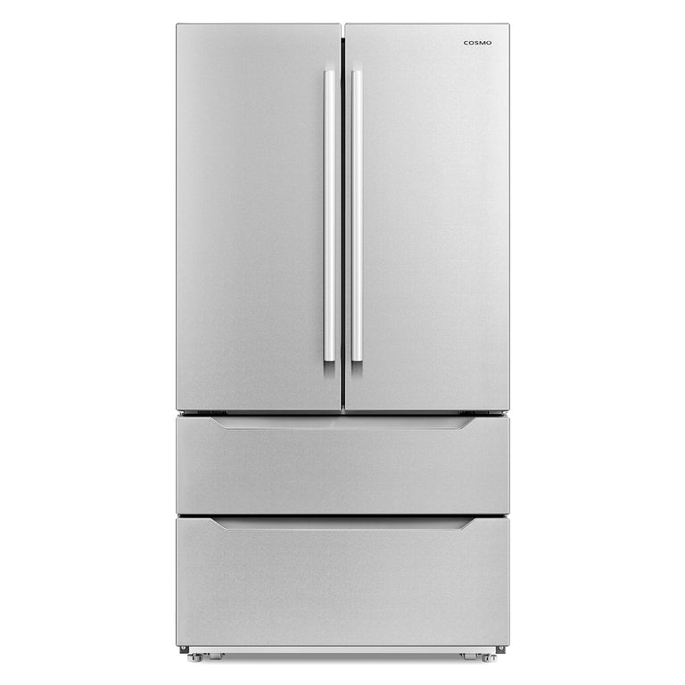 Cosmo Package - 36" Dual Fuel Range, Wall Mount Range Hood, Dishwasher, Refrigerator with Ice Maker and Wine Cooler, COS-5PKG-188