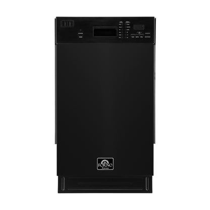 FORNO Polo 18" Built-in Dishwasher in Black, FDWBI8041-18BLK