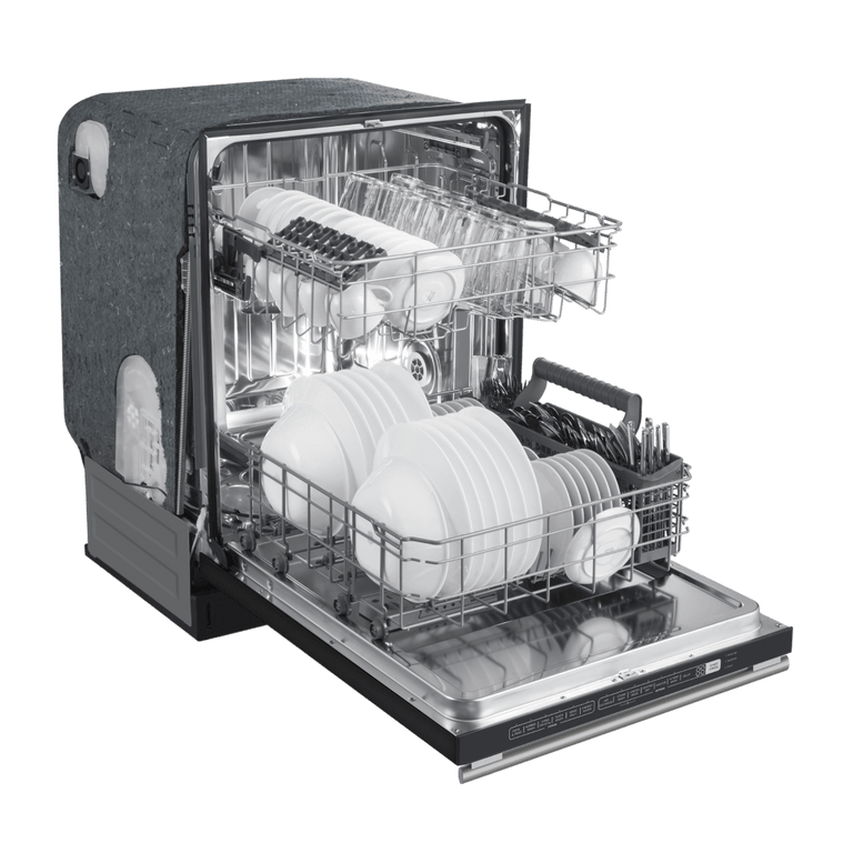 Forno Espresso 24" Built-In Dishwasher in Black with Silver Handles, FDWBI8067-24BLK