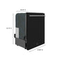 FORNO Espresso Pozzo 24" Built-In Dishwasher in Black with Silver Handles, FDWBI8067-24BLK
