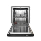 FORNO Espresso Pozzo 24" Built-In Dishwasher in Black with Silver Handles, FDWBI8067-24BLK