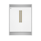 FORNO Maderno 60" 27.2 cu.ft. Convertible Refrigerator and Freezer with Grill Trim Kit in White with Antique Brass Handles, FFFFD1722-60SG-WHT