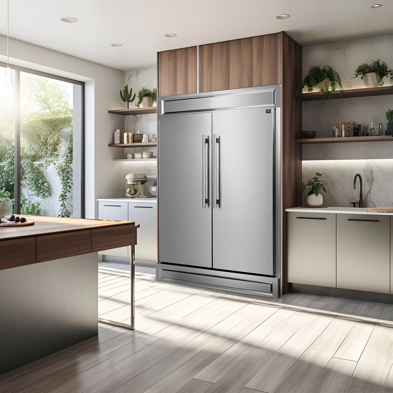 Forno 60" 27.2 cu.ft. Convertible Refrigerator and Freezer with Grill Trim, FFFFD1722-60S
