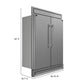 FORNO Maderno 60" 27.2 cu.ft. Convertible Refrigerator and Freezer with Modern Trim Kit, FFFFD1722-60S
