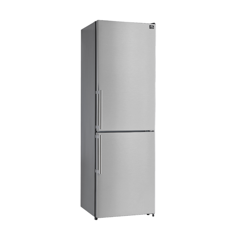 Forno 23.4" 10.8 Cu. Ft. Right Swing Refrigerator with Bottom Freezer in Stainless Steel, FFFFD1778-24RS