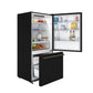 FORNO Espresso Milano 31" 17.2 cu. ft. Right Swing Refrigerator and Bottom Freezer in Black with Silver Handles, FFFFD1785-31BLK