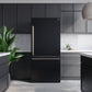 FORNO Espresso Milano 31" 17.2 cu. ft. Right Swing Refrigerator and Bottom Freezer in Black with Silver Handles, FFFFD1785-31BLK