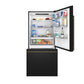 FORNO Espresso Milano 31" 17.2 cu. ft. Right Swing Refrigerator and Bottom Freezer in Black with Antique Brass Handles, FFFFD1785-31BLK